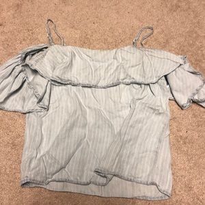 Baby blue off the shoulder top
